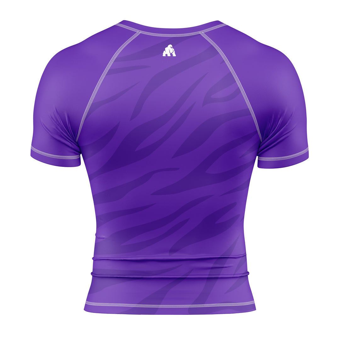PURPLE BELT COMPETITION RANKED SHORT SLEEVE RASH GUARD