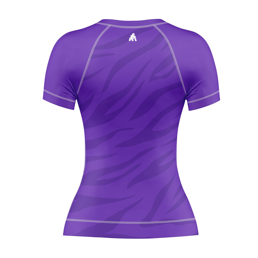 PURPLE BELT COMPETITION RANKED WOMEN SHORT SLEEVE RASH GUARD