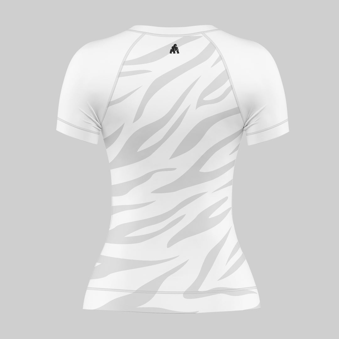 WHITE BELT COMPETITION RANKED WOMEN SHORT SLEEVE RASH GUARD