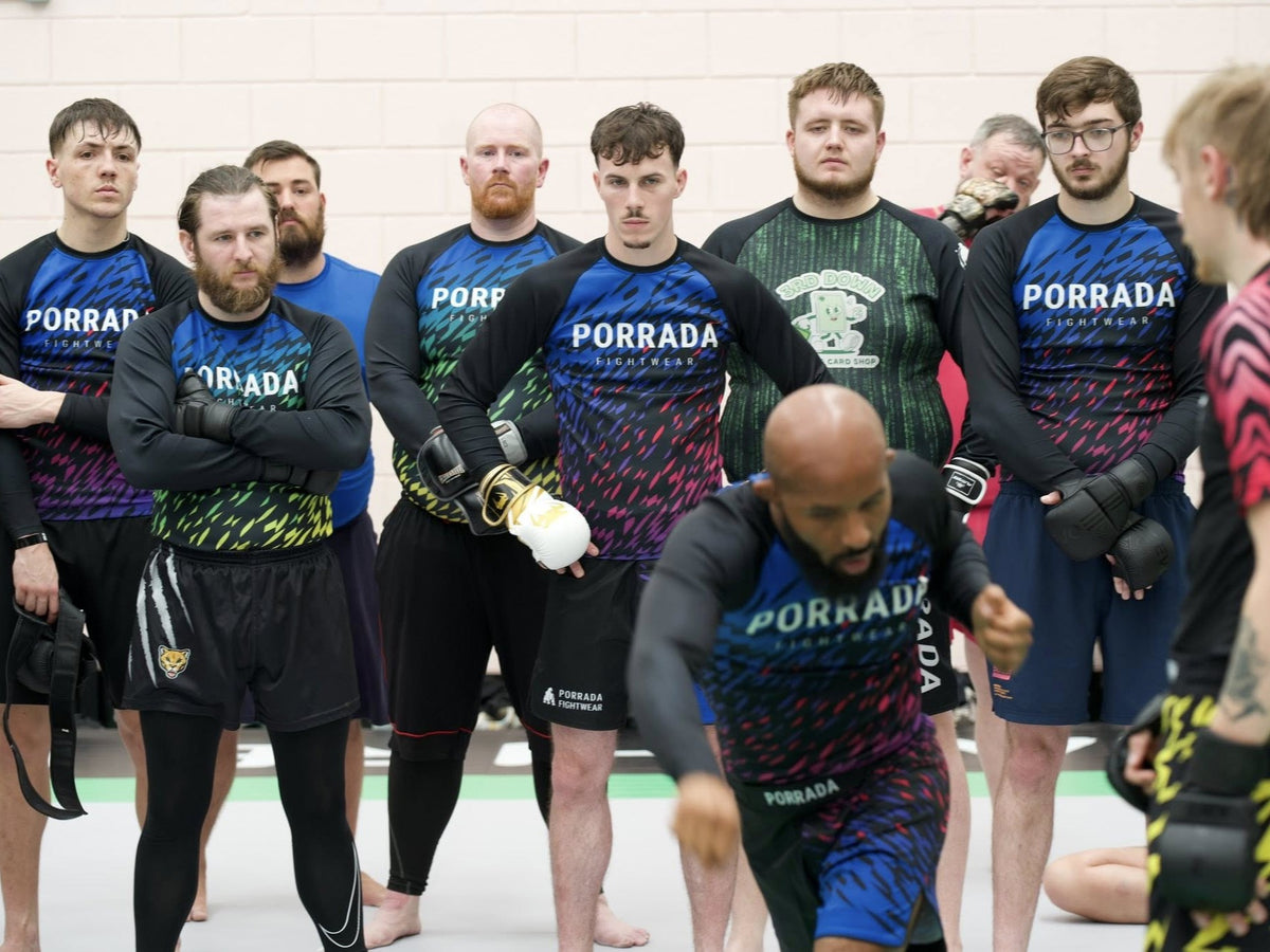 Wholesale BJJ and MMA fightwear for academies and gyms: rash guards, fight shorts and spats