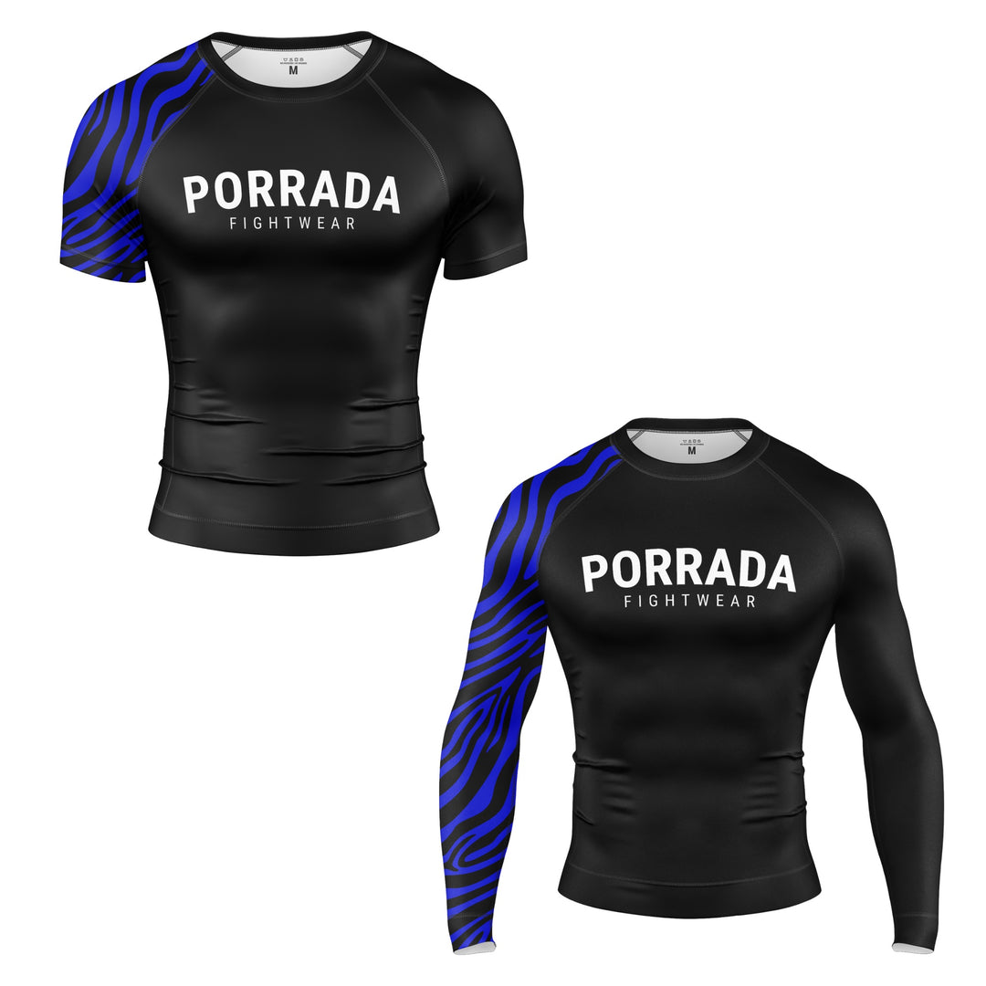 IBJJF BLUE RANKED SHORT SLEEVE RASH GUARD