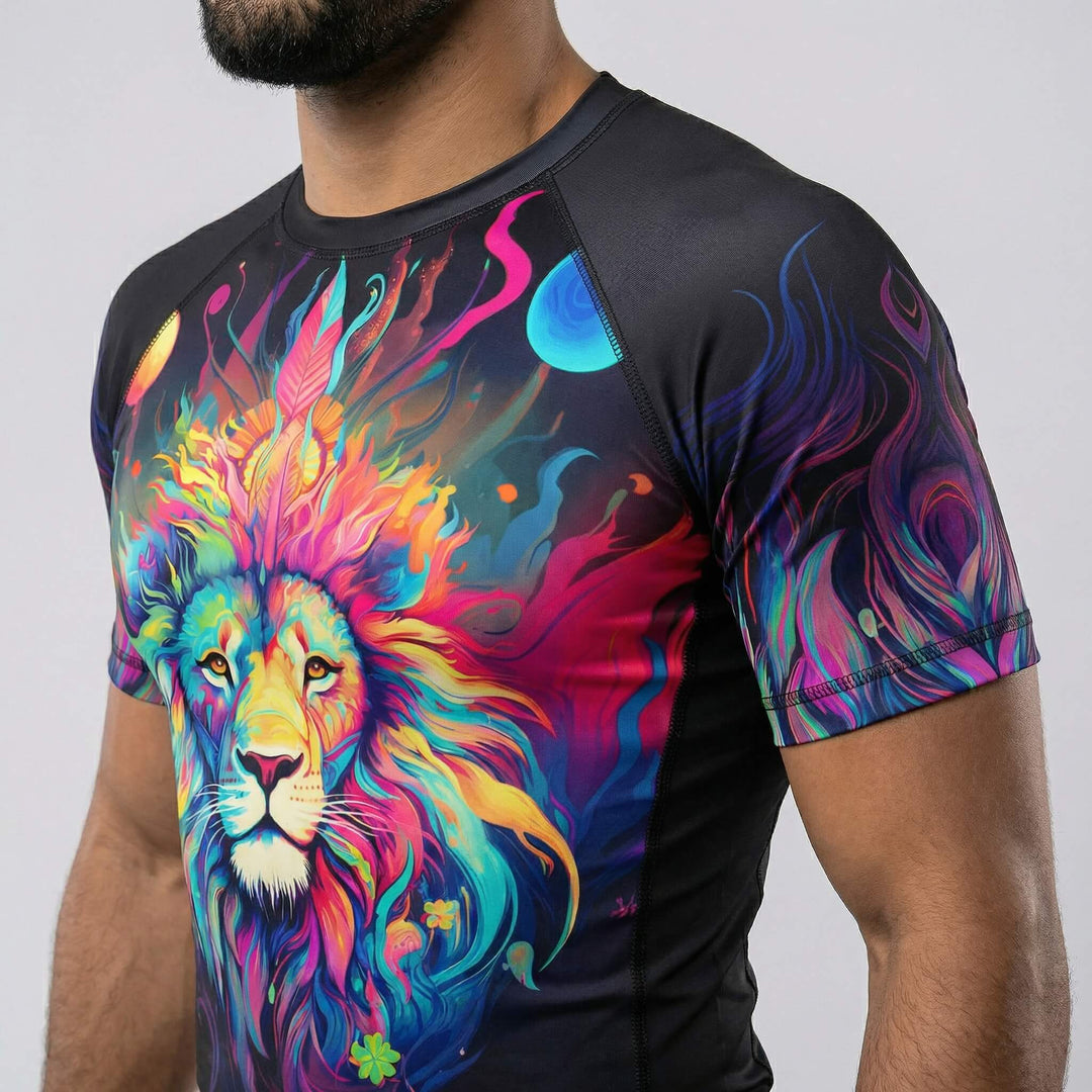 Mystical Lion short sleeve rash guard for BJJ or MMA