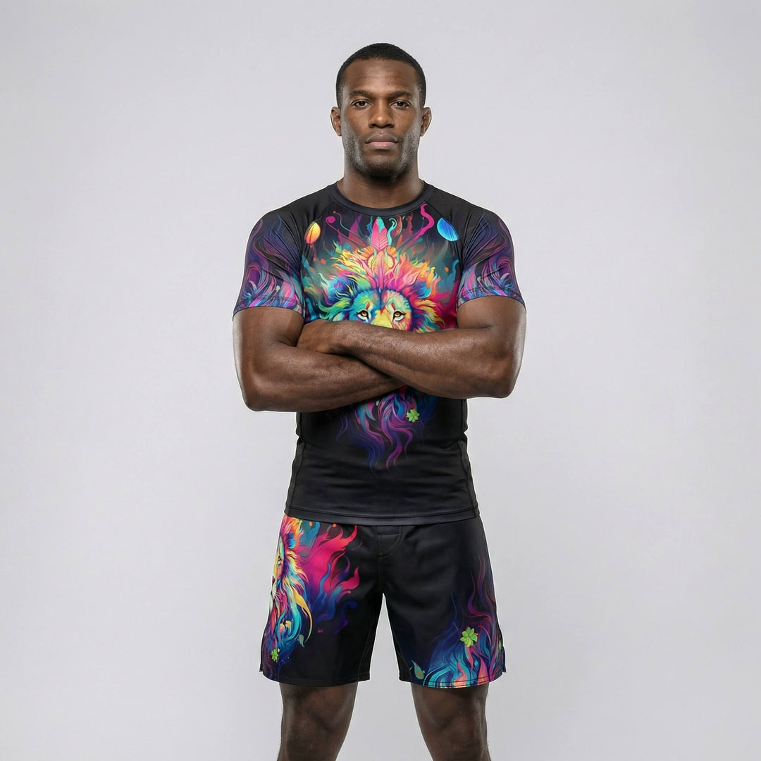 Mystical Lion themed fight shorts for BJJ or MMA