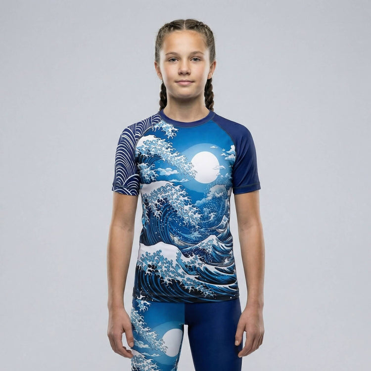 Kids' Great Wave Mizu compression spats for BJJ and MMA training