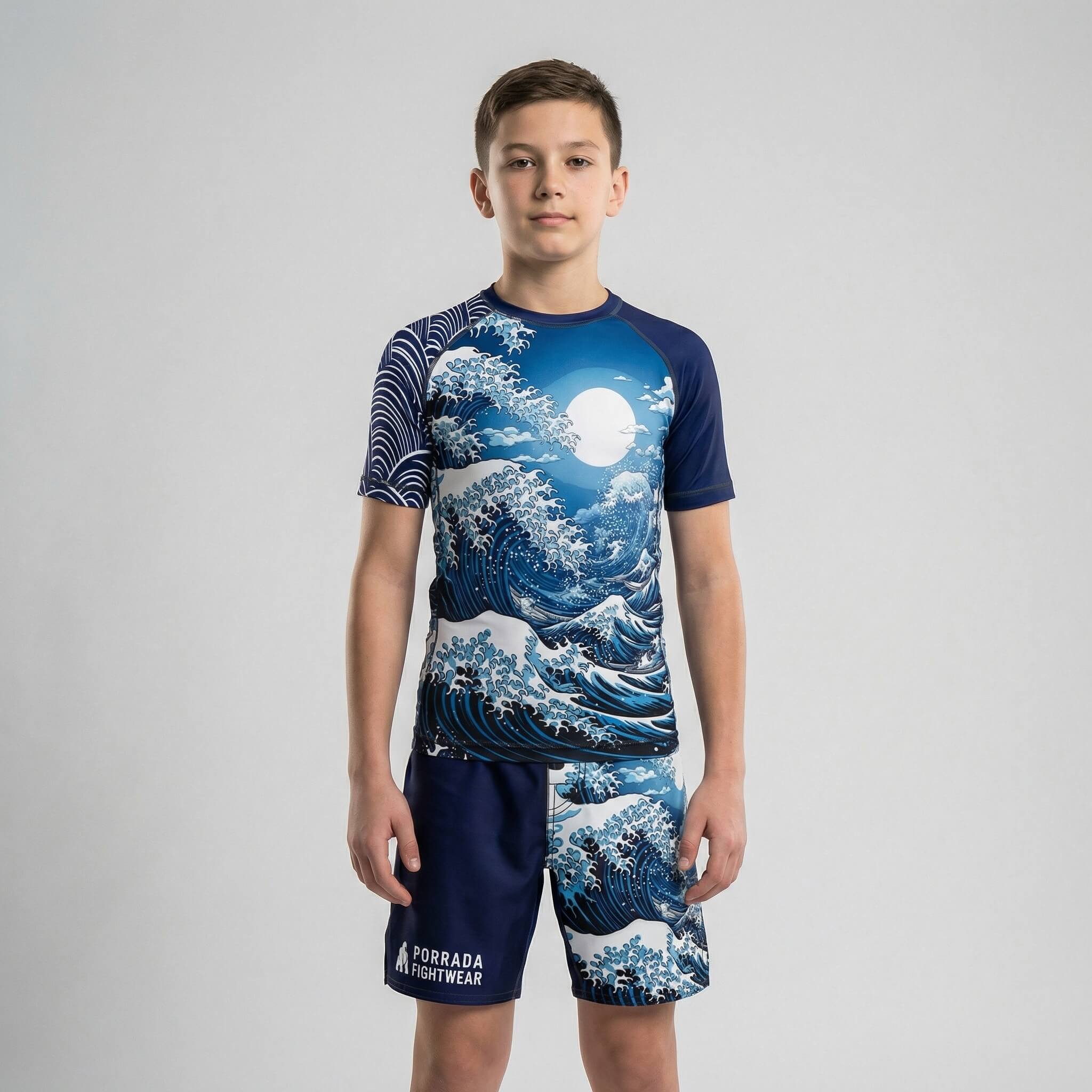 Kids' Great Wave Mizu BJJ and MMA fight shorts