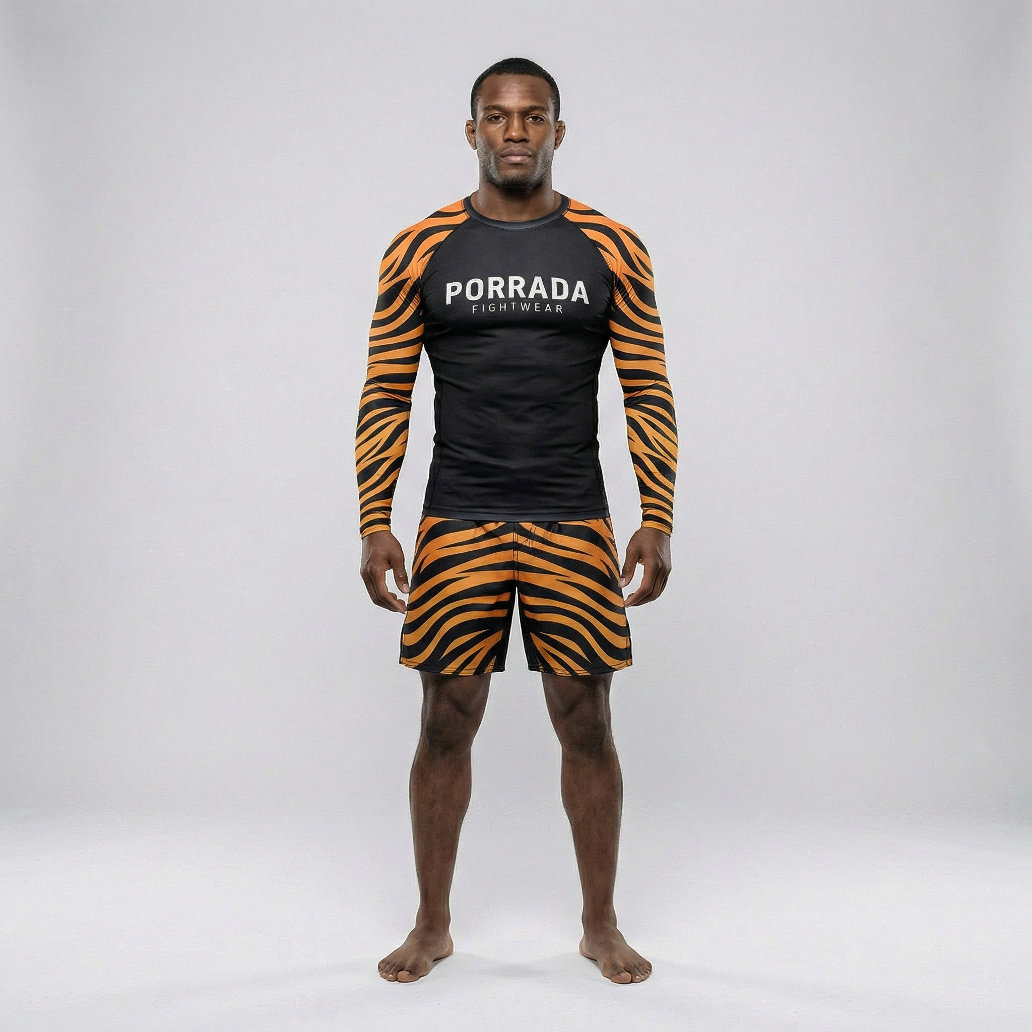 Tiger print fight shorts for BJJ and MMA