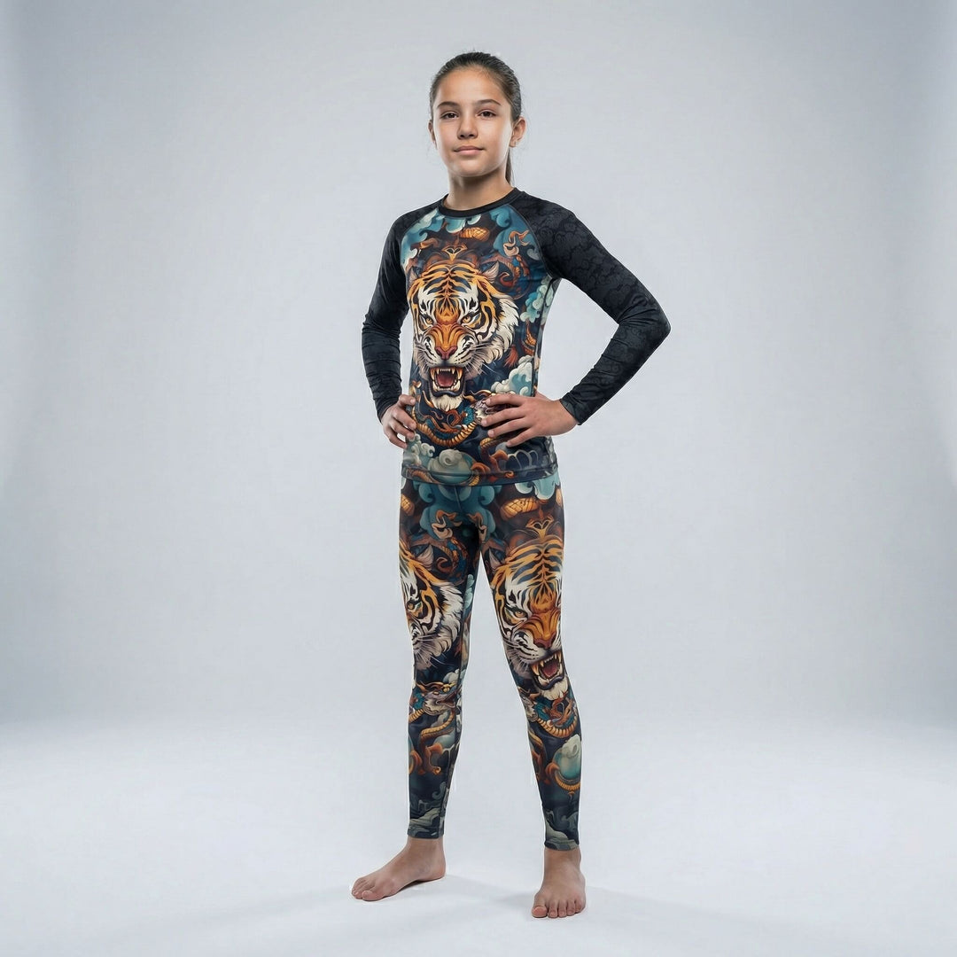 Kids' Tiger Spirit rash guard for BJJ and MMA athletes
