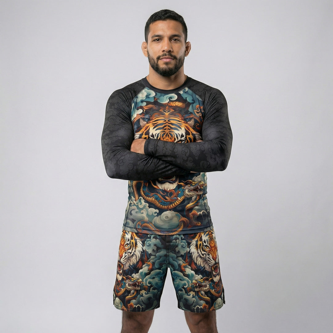 Men’s Tiger Spirit rash guard with long sleeves for MMA and BJJ