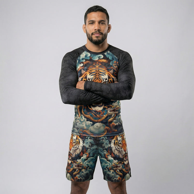 Men’s Tiger Spirit rash guard with long sleeves for MMA and BJJ