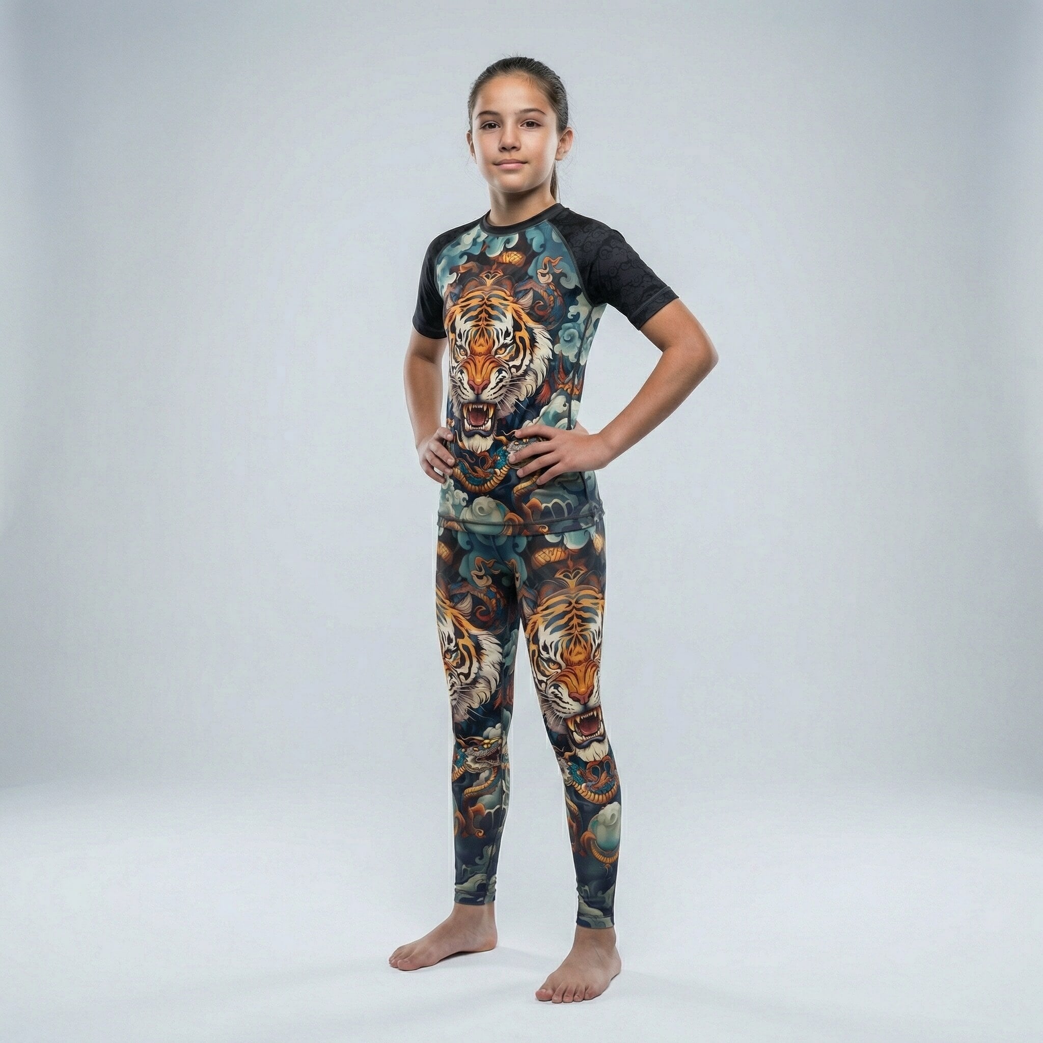 Tiger Spirit kids' compression spats for BJJ training