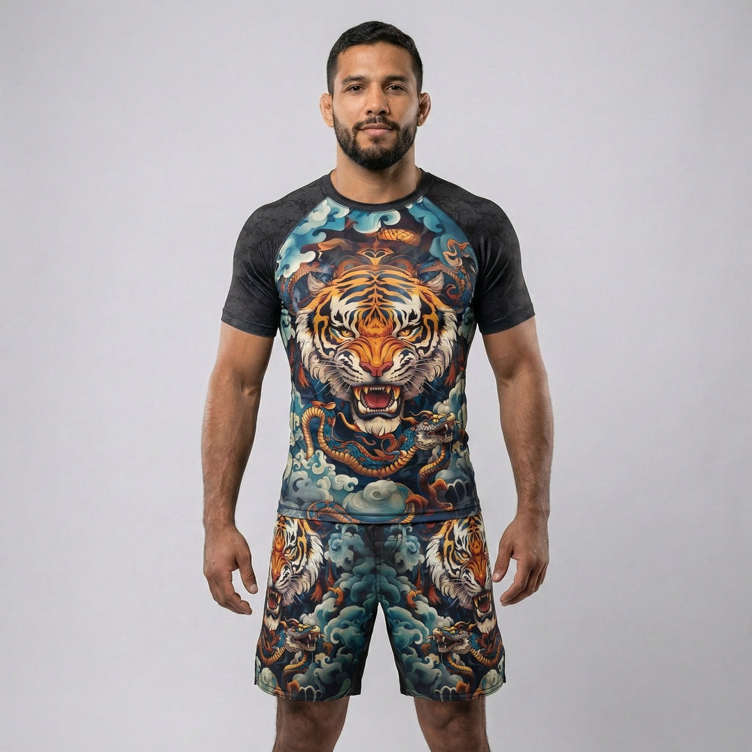 MMA fight shorts featuring the Tiger Spirit design
