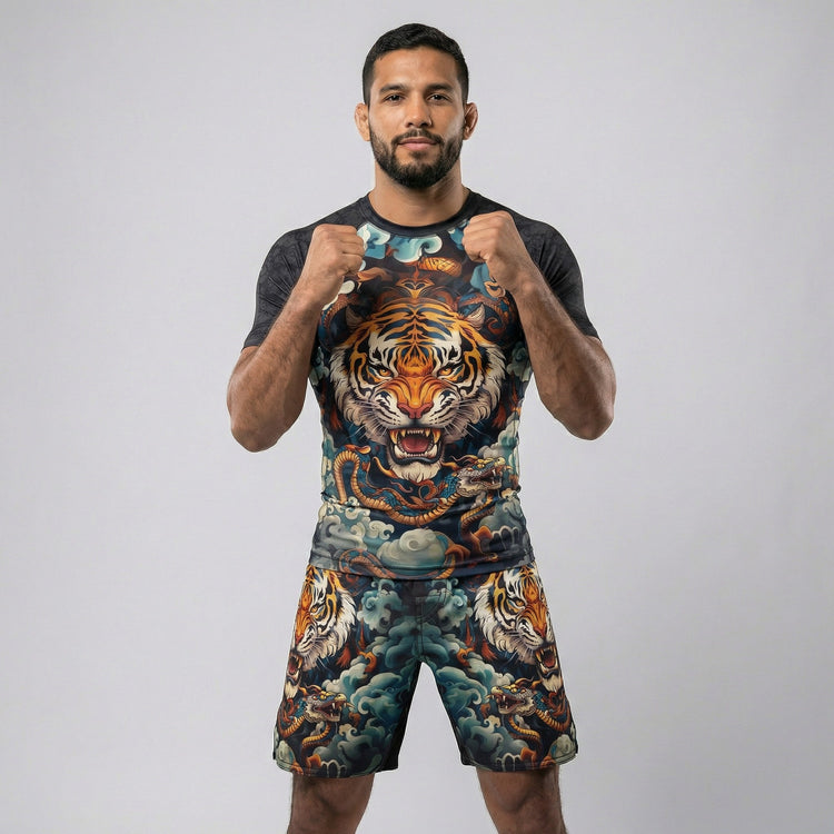 Tiger Spirit short-sleeve rash guard for MMA and BJJ
