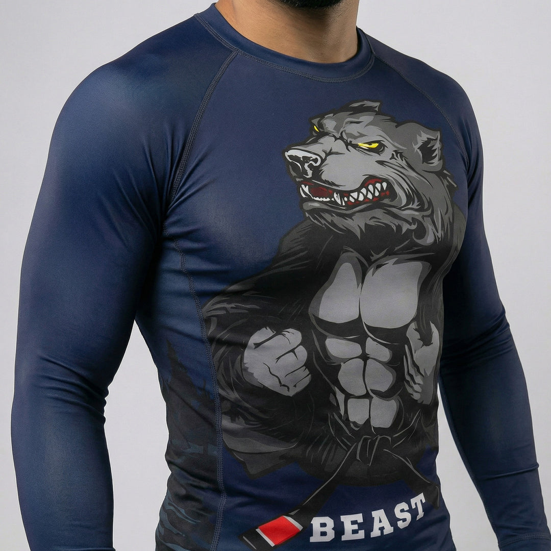 Wolf Beast rash guard for BJJ and MMA