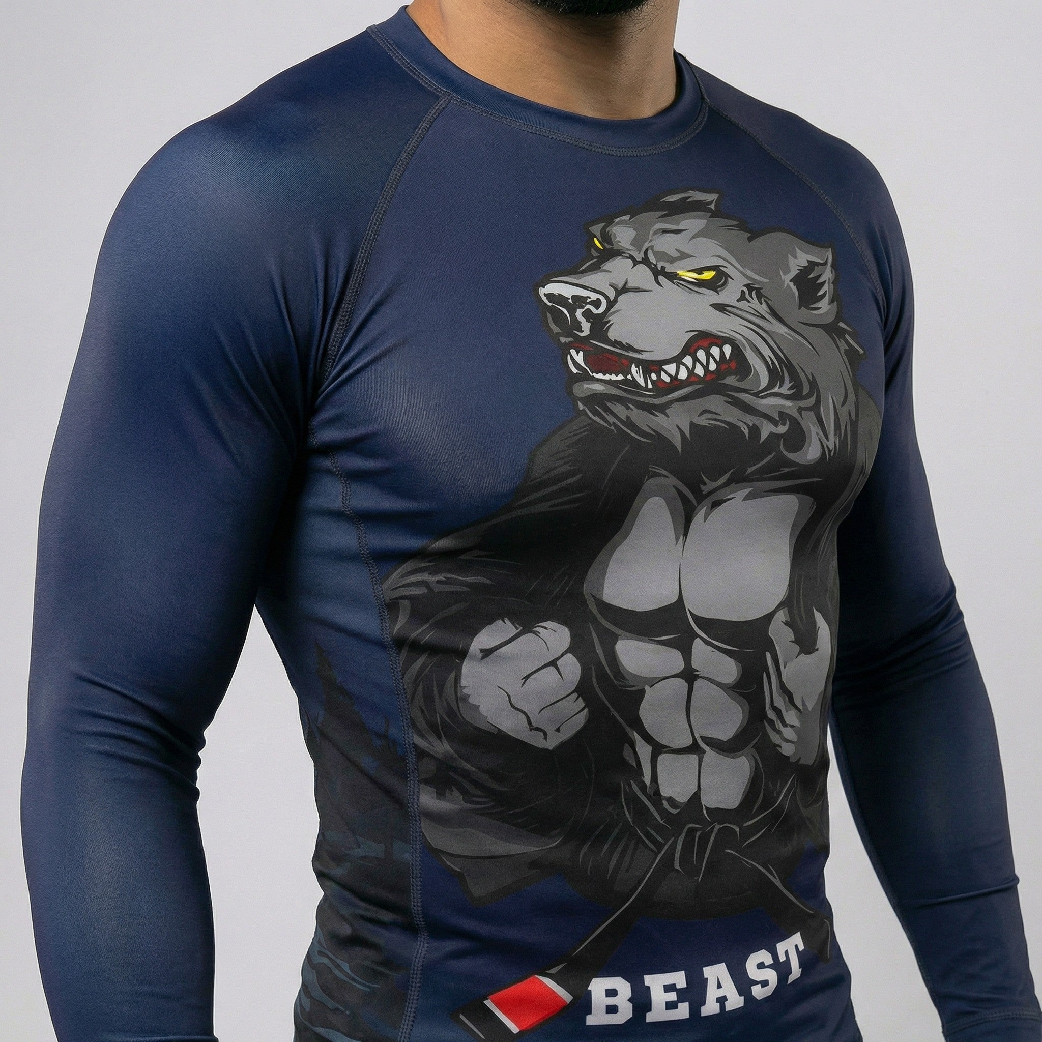 Wolf Beast rash guard for BJJ and MMA